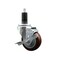Service Caster 3.5'' Maroon Poly Swivel 1-1/4'' Expanding Stem Caster with Brake SCC-EX20S3514-PPUB-MRN-TLB-114 - alternate 1